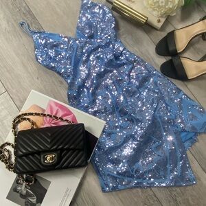 Angel Biba Sparkling Blue Mini Dress